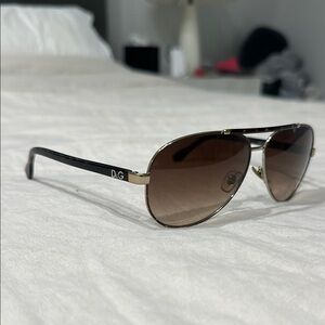 D&G Aviator Sunglasses with Brown Lenses